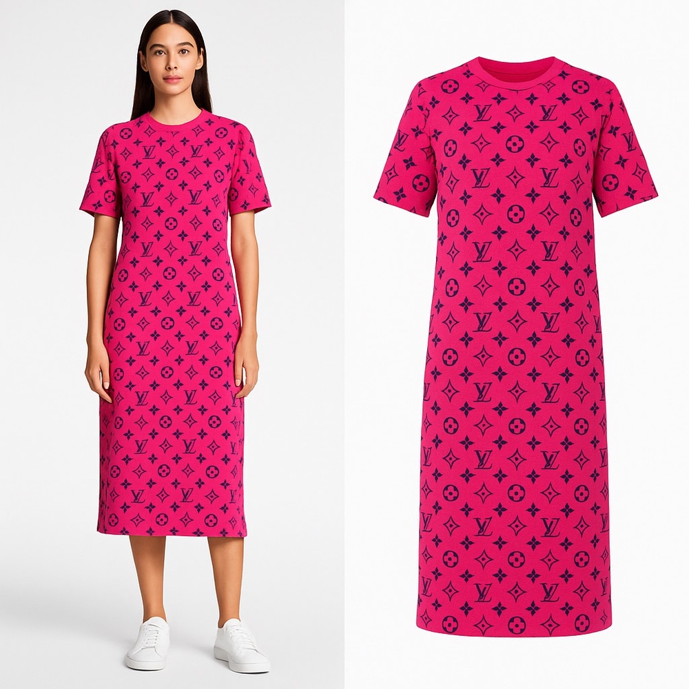 Pink and Gray Patterned T-Shirts